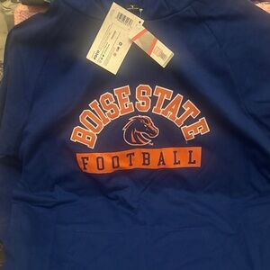 Boise State Blue Long Sleeve Tee with hoodie.